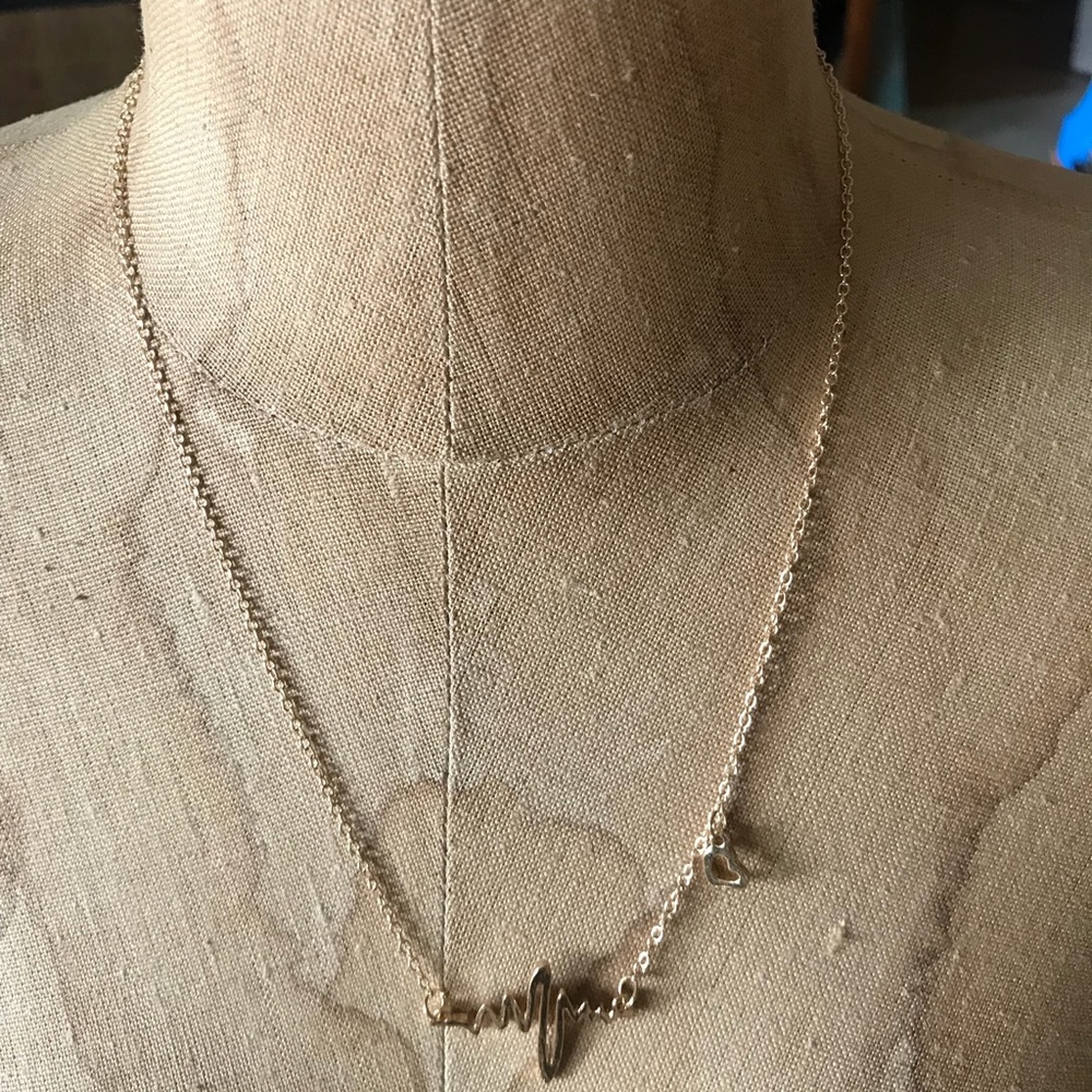 Heartbeat necklace-gold or silver